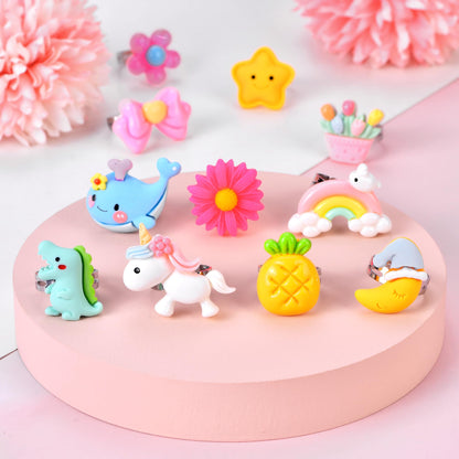 24 Jewel Unicorn Ring Set for Girls