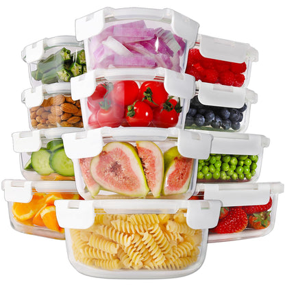 24pc Glass Meal Prep Containers with Lids