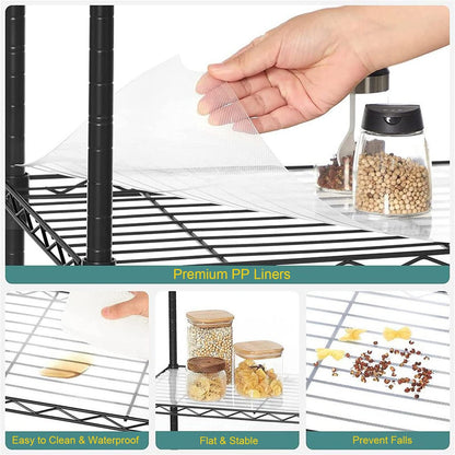 GPRF 5 Tier Shelves Wire Shelving Adjustable Storage and Organization Shelf Units,for Home，Garage，Pantry，kitchen，Office，Bedroom, Closet，Black(23.6" x 13.8" x 59"