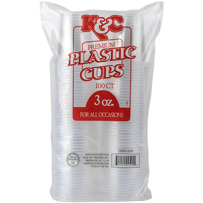 100 Pack Bluesky Clear Plastic Cups - 3 oz.