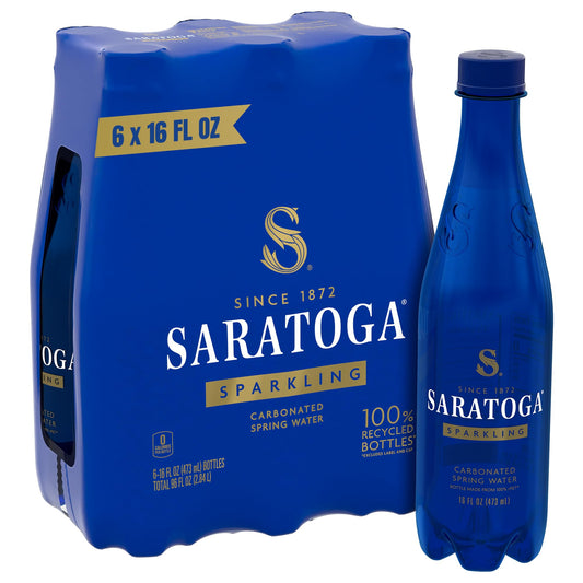 Saratoga 16 Oz Sparkling Spring Water, 6-Pack