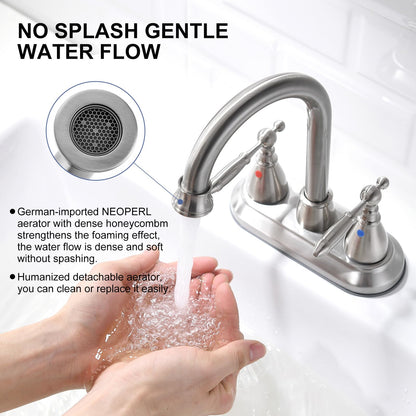 BRAVEBAR Brushed Nickel Bathroom Sink Faucet