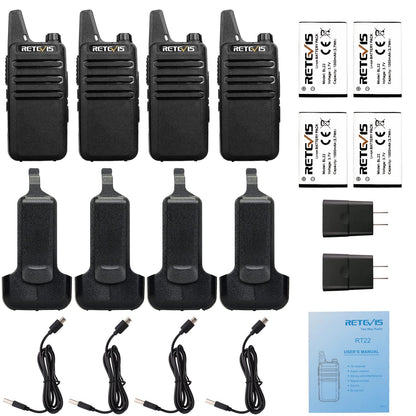 4 Pack Retevis Long Range Walkie Talkies