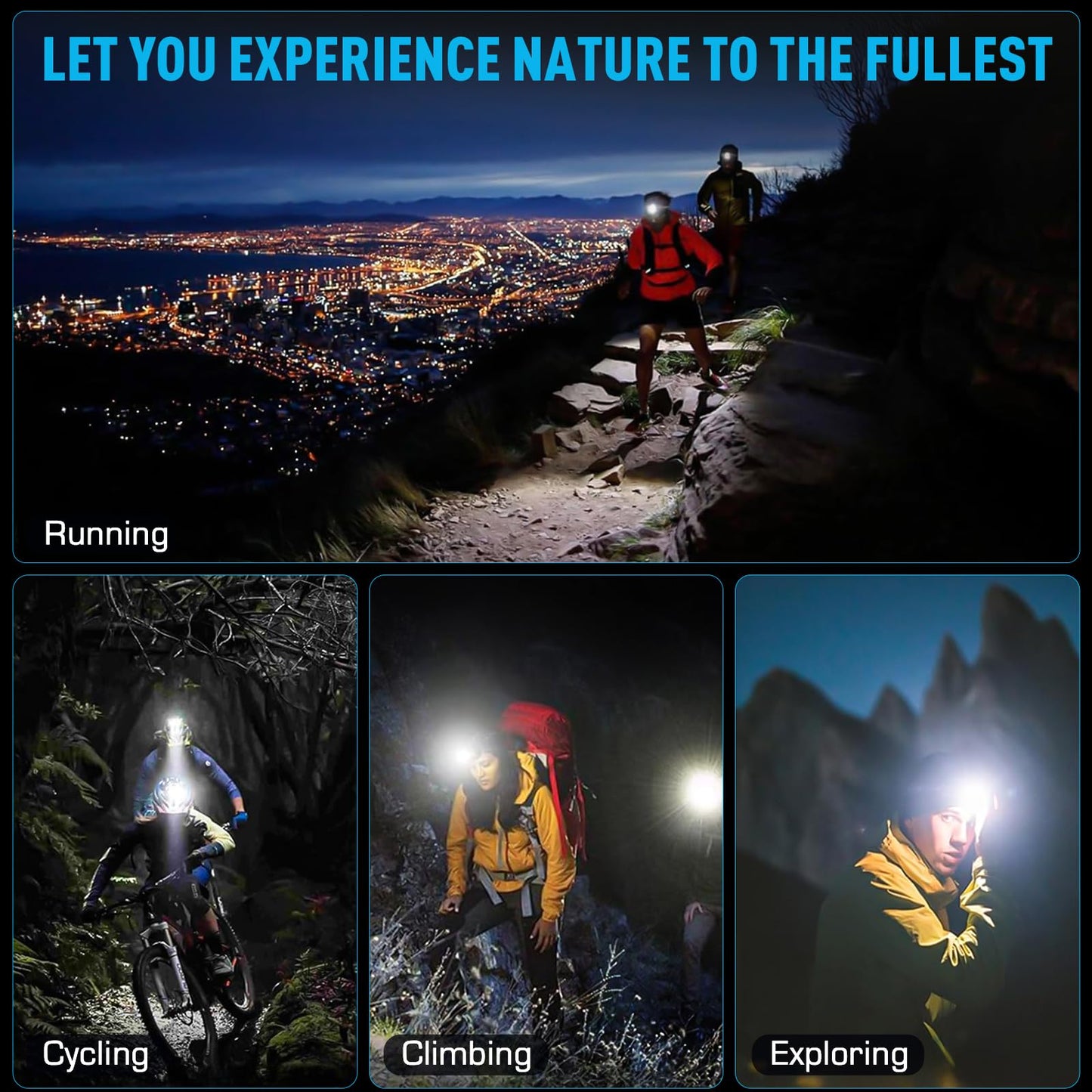 AMAKER 900000 Lumens Rechargeable LED Headlamp