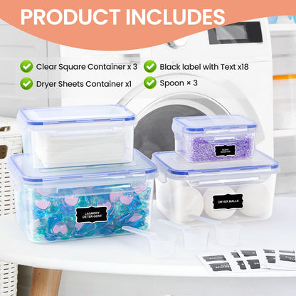Laundry Room Storage Organizer - 4 Pack Set
