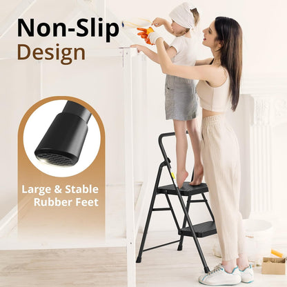 2-Step Ladder with Anti-Slip Pedals