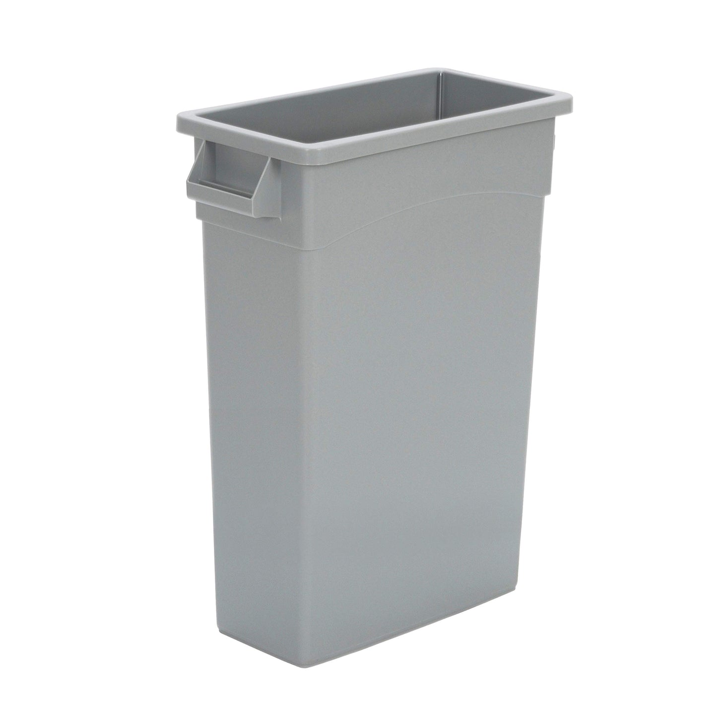 Amazon Basics - Rectangular Commercial Slim Trash Can, 23 gallons (Pack of 1), Grey(Previously AmazonCommercial brand)