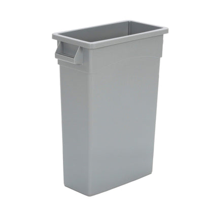 Amazon Basics - Rectangular Commercial Slim Trash Can, 23 gallons (Pack of 1), Grey(Previously AmazonCommercial brand)