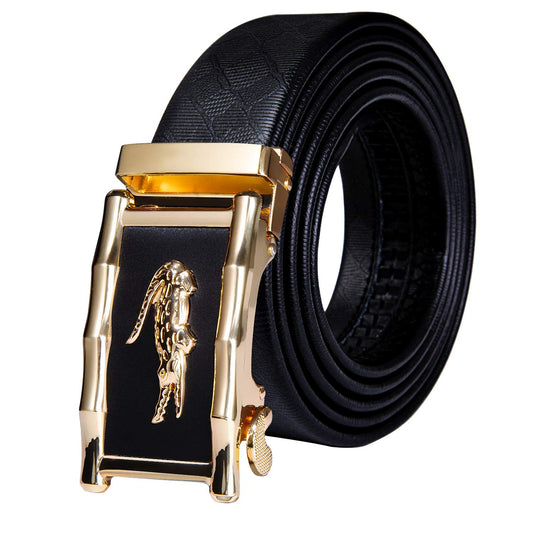 Dubulle Mens Belt Ratchet Slid Buckle Adjustable Grain Leather Strap Designer Business Wedding Trim to Fit