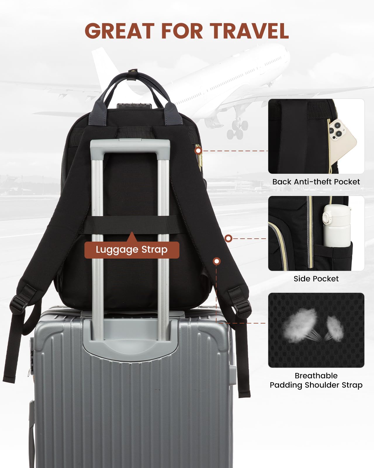 LOVEVOOK Anti-Theft Laptop Backpack for Men & Women
