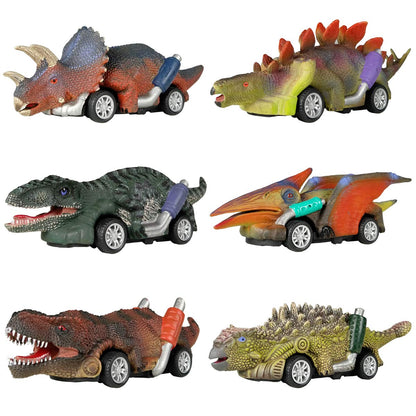 DINOBROS 6-Pack Dinosaur Pull Back Toy Cars