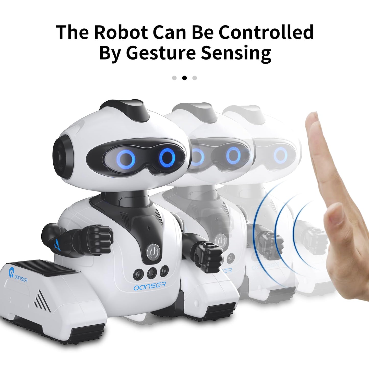 WOWELLO Robot Toys for Kids, Rechargeable Remote Control Emo Robots with Gesture Sensing, Fun Recording and Shining LED Eyes, RC Robot Toys Gifts for 3 4 5 6 7 8 Year Old Boys Girls