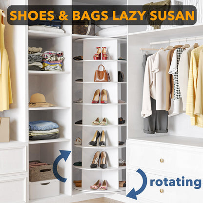 7-Tier Rotating Shoe Rack Storage Carousel