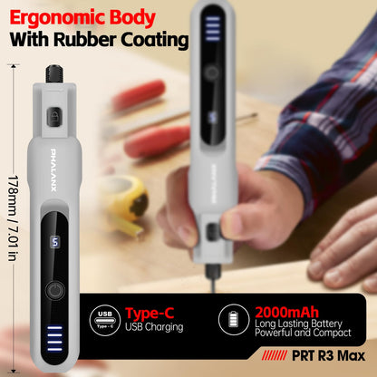 Power Rotary Tools - 3.7V Rotary Tool Kit 70 Accessories, Rotary Tool Cordless 5 Speeds Settings LED Indicator Light 5000-20000 RPM, Multi-Purpose Mini Grinder for Pet Grooming/Polishing/Sanding Tool