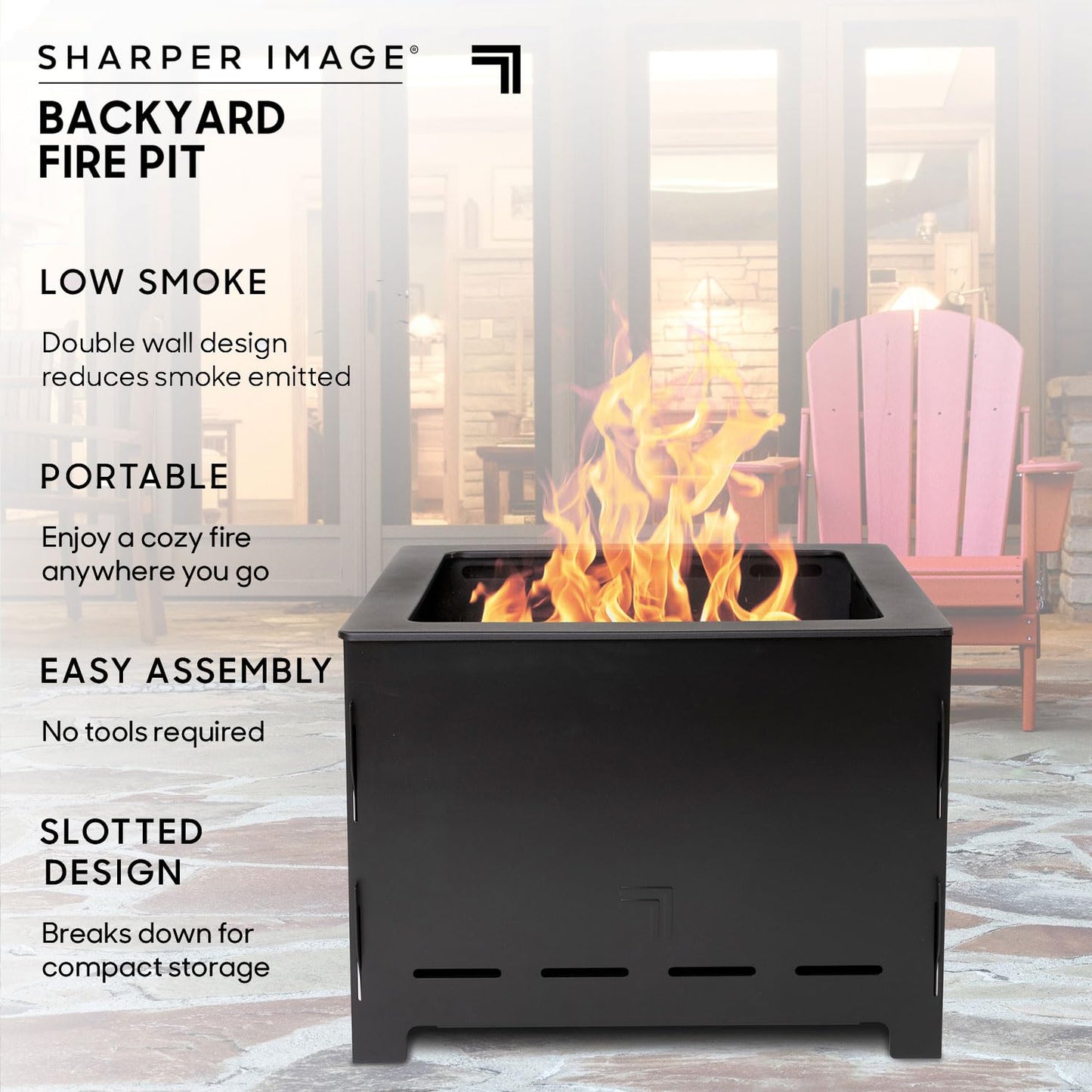 20" Portable Fire Pit for Tailgating & Patio