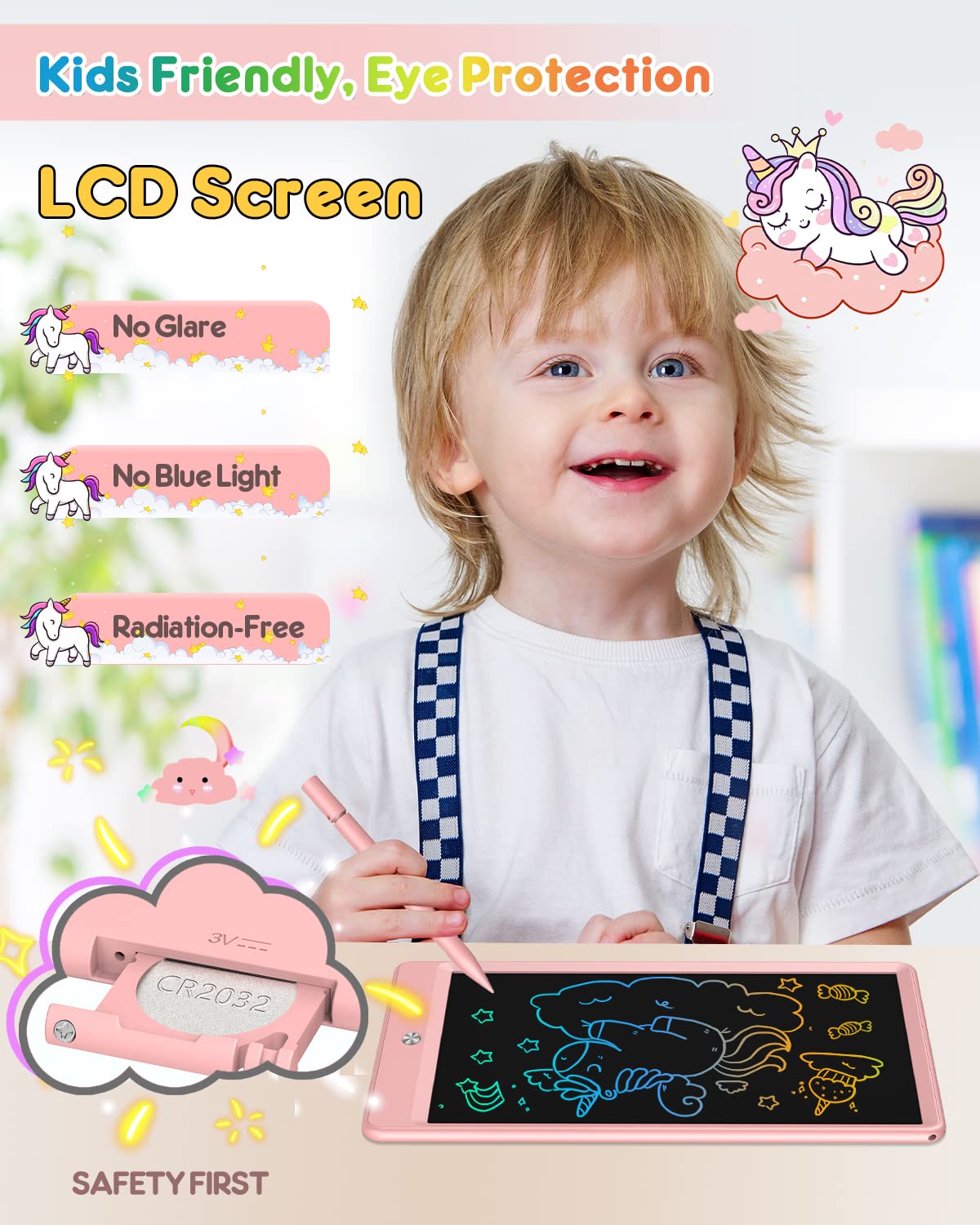 LCD Writing Tablet by FLUESTON for Kids