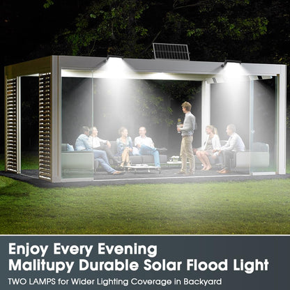 Solar Flood Lights with Remote - 2 Pack