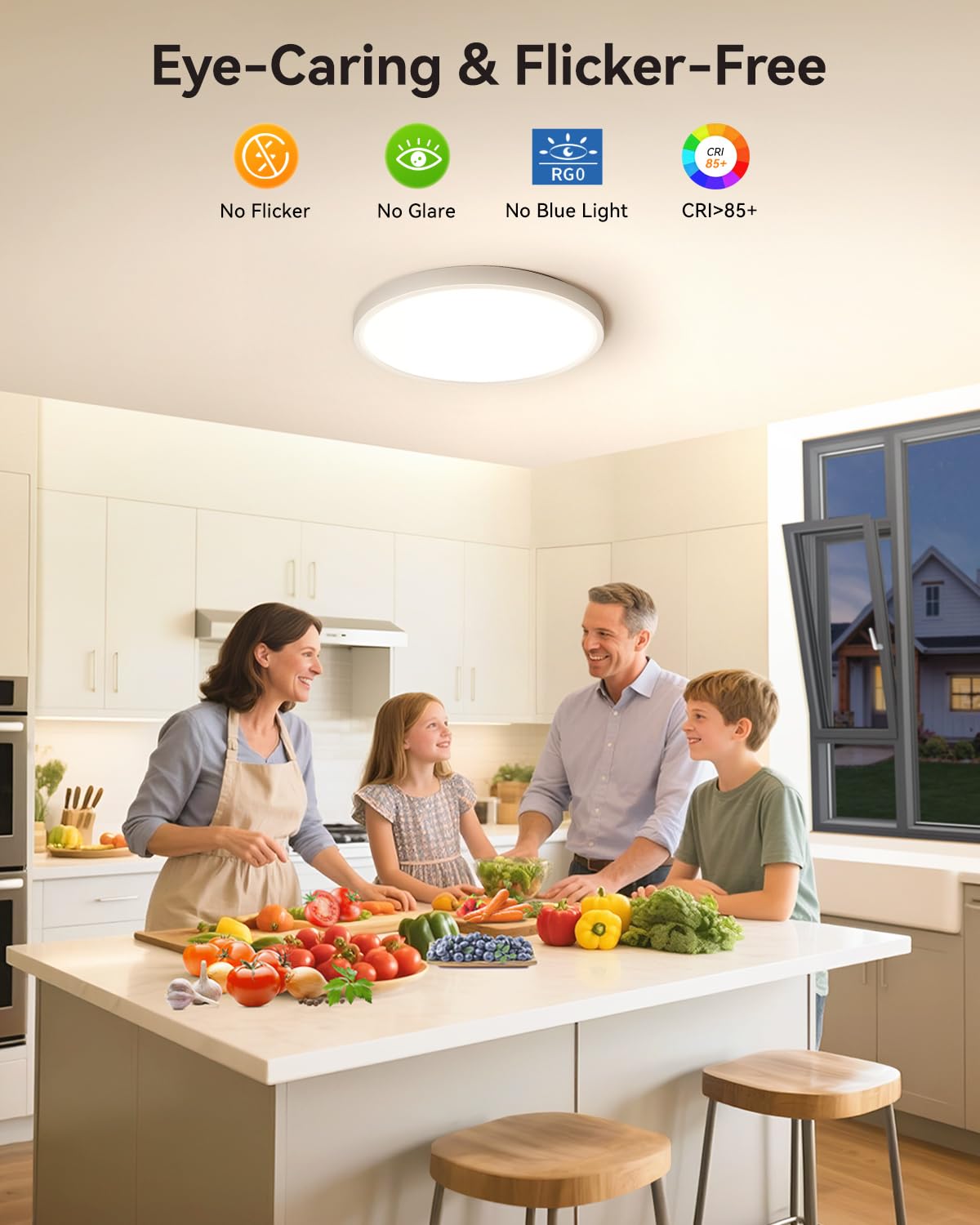 12 Inch LED Flush Mount Ceiling Light Fixture