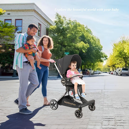 Lightweight 360° Baby Stroller with Adjustable Canopy
