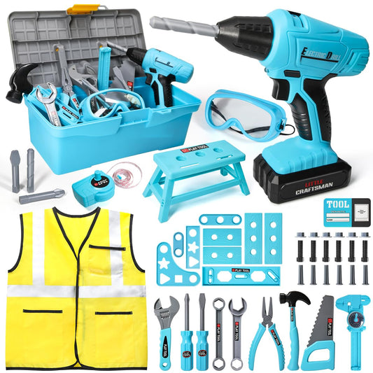 50PCS Meland Kids Tool Set with Drill