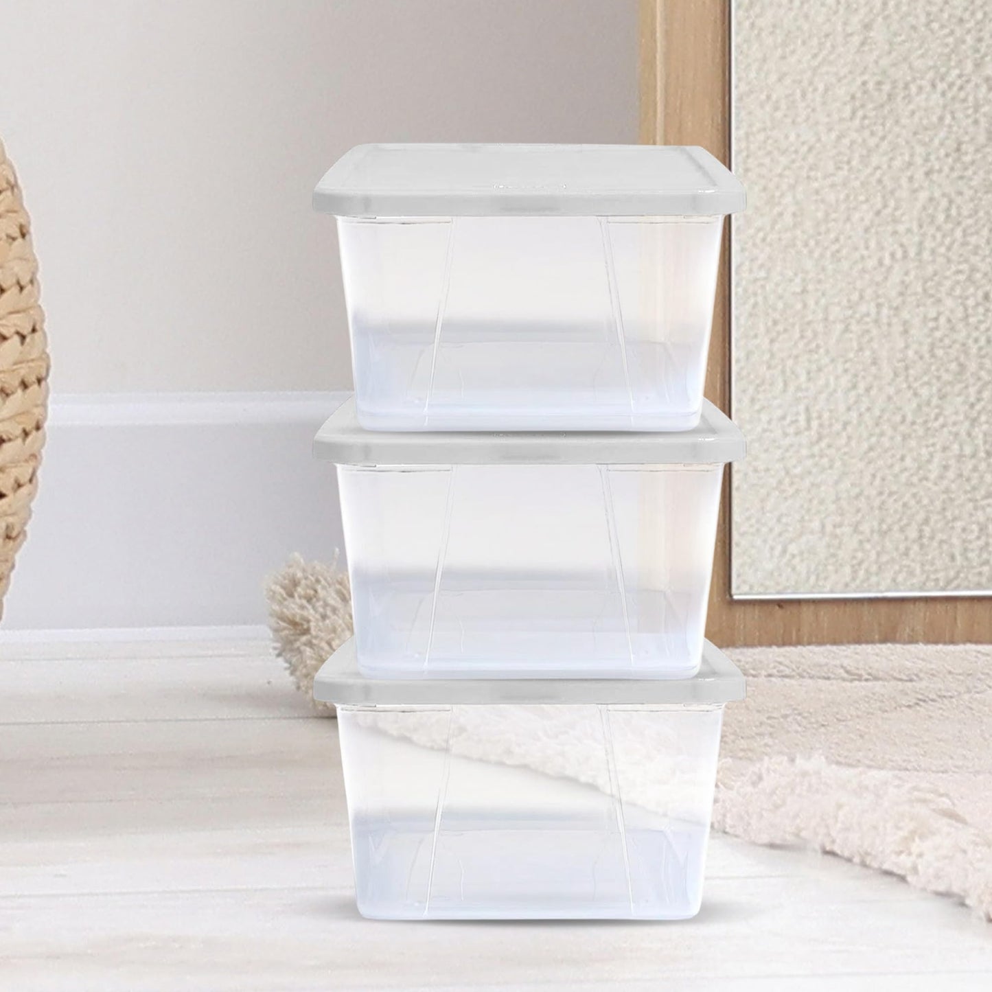 10-Pack HOMZ Clear Storage Bins with Lids