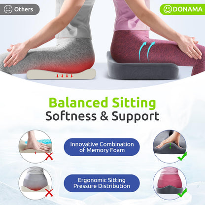 Ergonomic Memory Foam Seat Cushion for Comfort