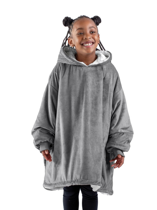 Bare Home Kids Wearable Fleece Blanket Hoodie