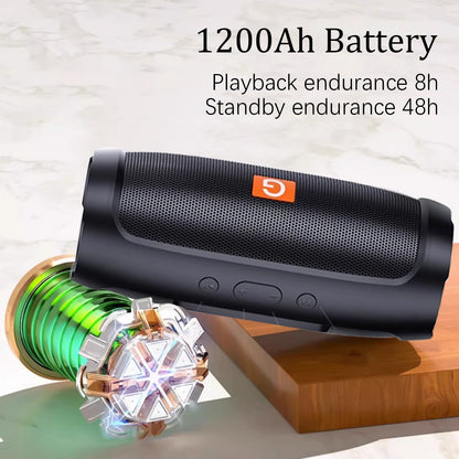 Wireless Speakers,Wireless Portable Speaker, Stereo Subwoofer Rod Built-in Mic, FM/TF Card/U Disk, Connect Mobile Phone/Computer/TV, True Wireless Stereo Speaker for Indoor&Outdoor A5212(Black)