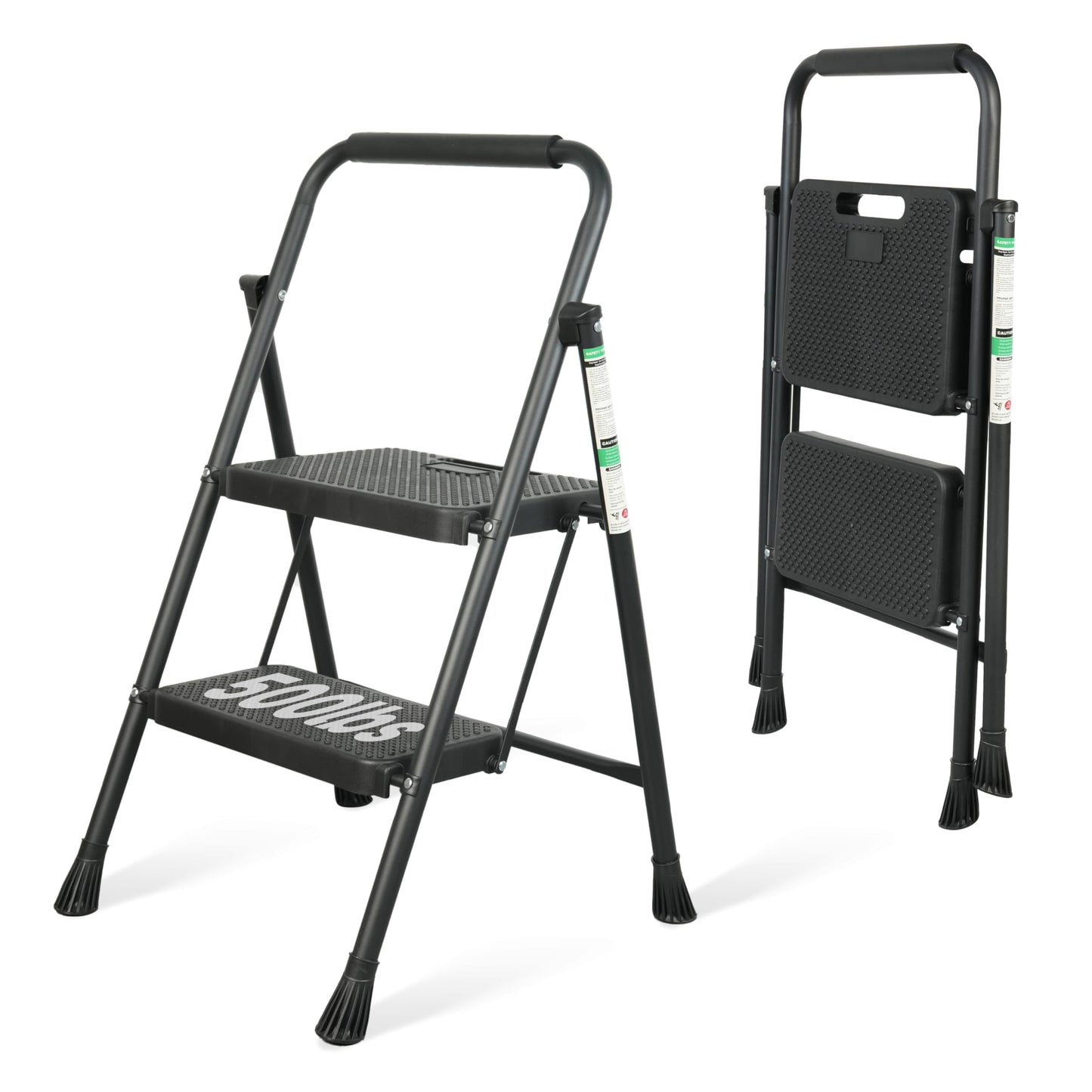 2 Step Folding Steel Ladder with Handgrip