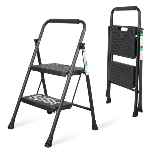 2 Step Folding Steel Ladder with Handgrip