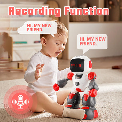 TNOIE Robot Toys for Kids, Programmable Toys Robot with LED Eyes and Recording Function, Cool Toys Birthday Christmas Children's Day Gift for Boys Girls Age 3 4 5 6 7