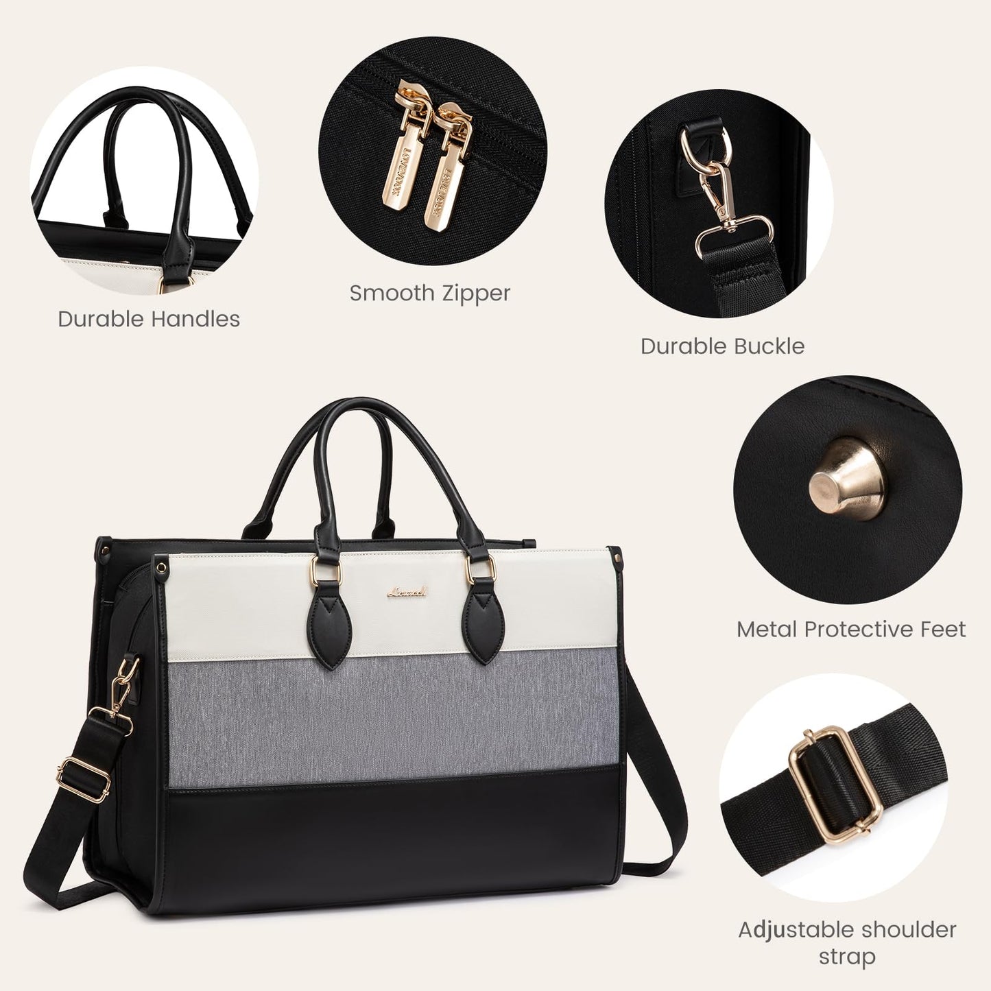 LOVEVOOK Large Capacity Travel Duffle Bag with Laptop Compartment