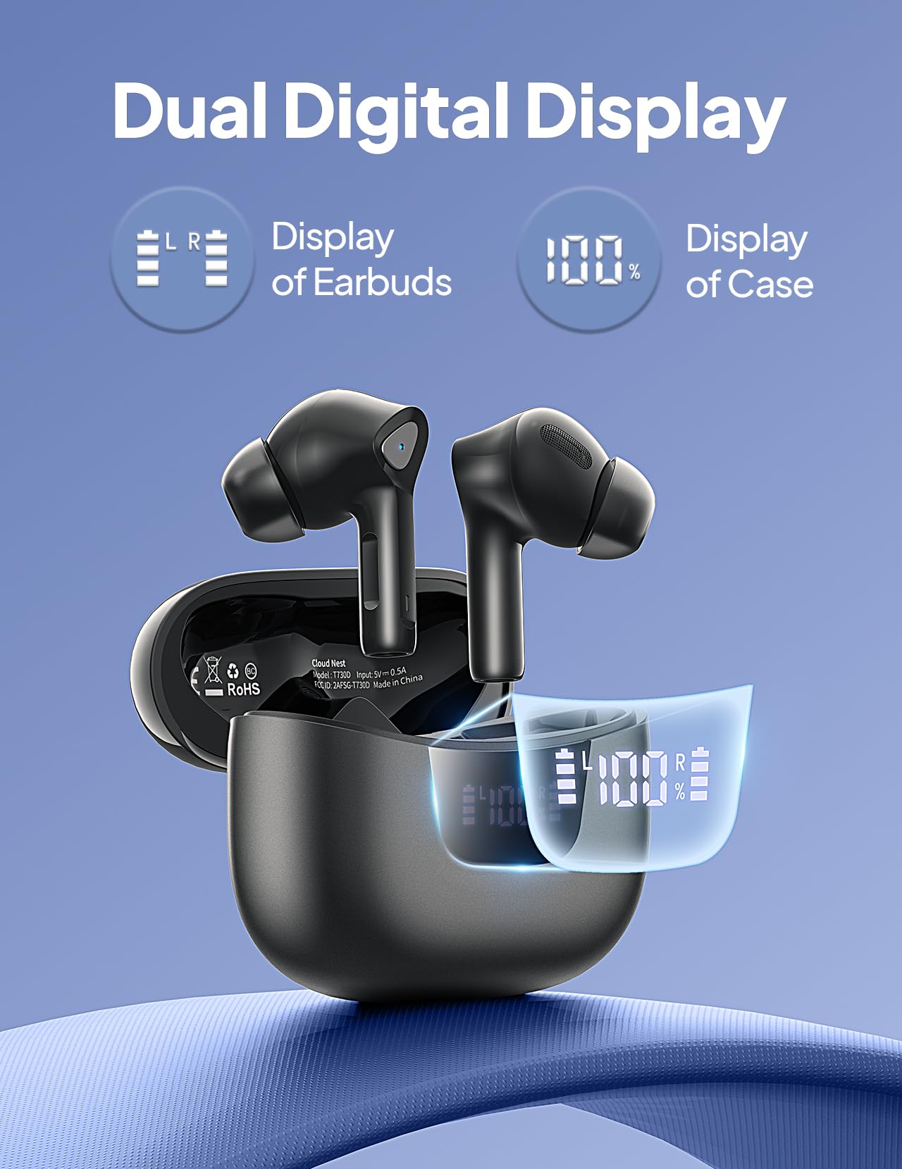 Wireless Bluetooth Earbuds with Deep Bass IPX7