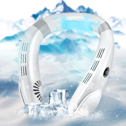 Jawhock Portable Neck Fan｜Semiconductor Cooling Bladeless Fan｜4400mAh Rechargeable Battery｜LED Digital Display｜Hands Free Fan for Kitchen Fitness Travel Camping Working｜Fashinable Gifts