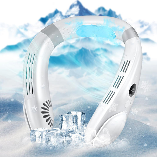 Jawhock Portable Neck Fan｜Semiconductor Cooling Bladeless Fan｜4400mAh Rechargeable Battery｜LED Digital Display｜Hands Free Fan for Kitchen Fitness Travel Camping Working｜Fashinable Gifts