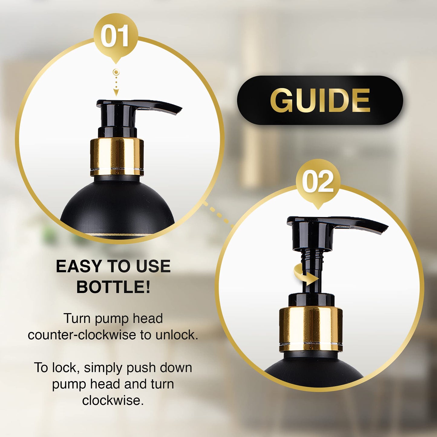 Plastic Pump Bottles Set for Shower Use