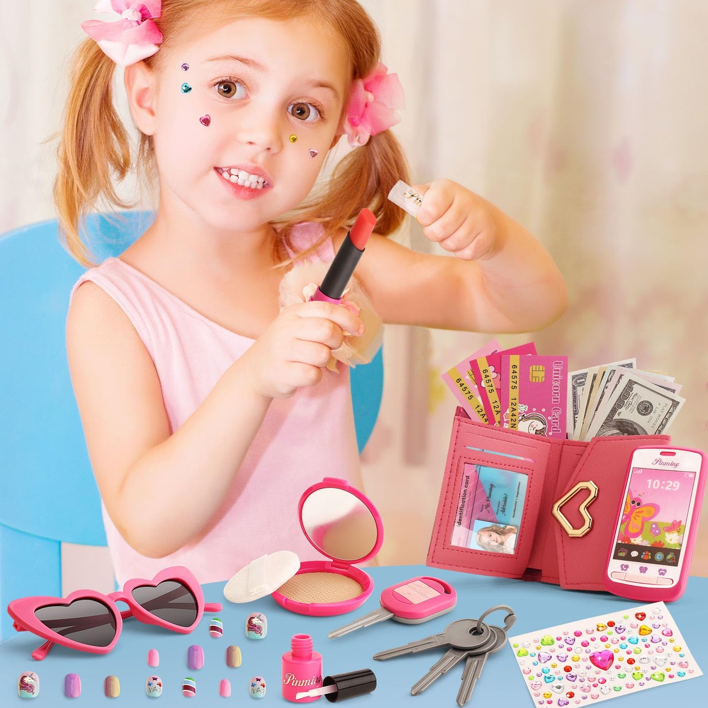 Toddler Purse with Makeup Kit for Little Girls