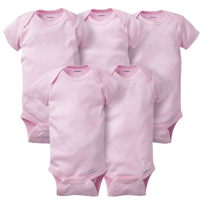 Gerber 5-Pack Baby Solid Pink Bodysuits