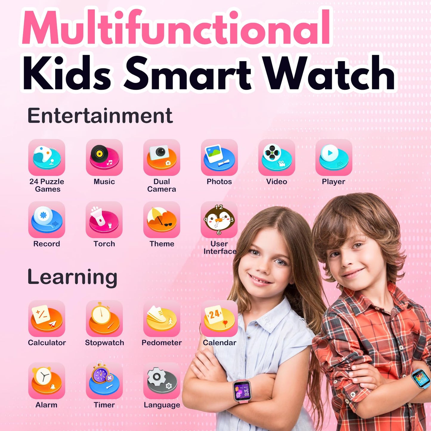 Kids Smart Watch with Games and Dual Camera