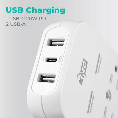 KMC USB-C Surge Protector with 6 Outlets