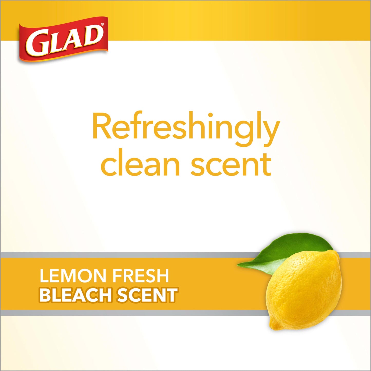 Glad Lemon Fresh Drawstring Trash Bags, 26 Ct