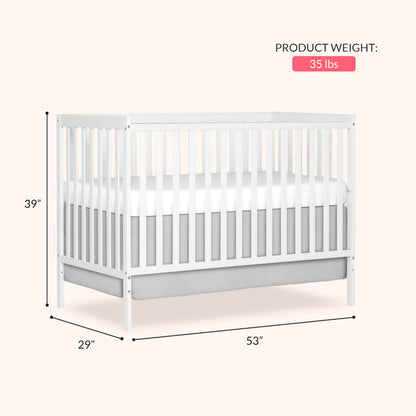 Dream On Me Synergy 5-In-1 Convertible Crib In White