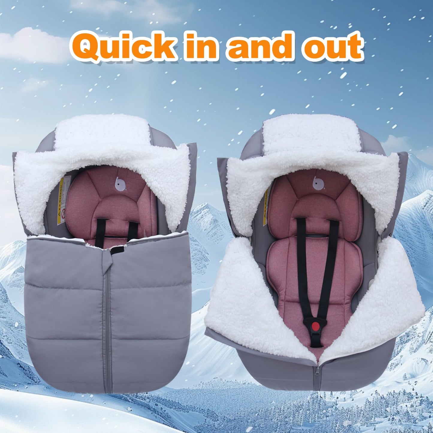 Fairy Baby Winter Car Seat Cover - Waterproof