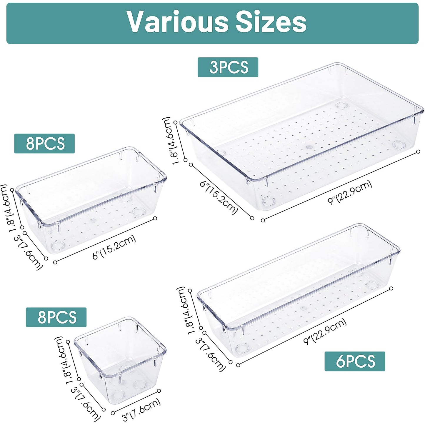 25 PCS WOWBOX Drawer Organizer Set for Storage