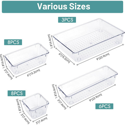 25 PCS WOWBOX Drawer Organizer Set for Storage