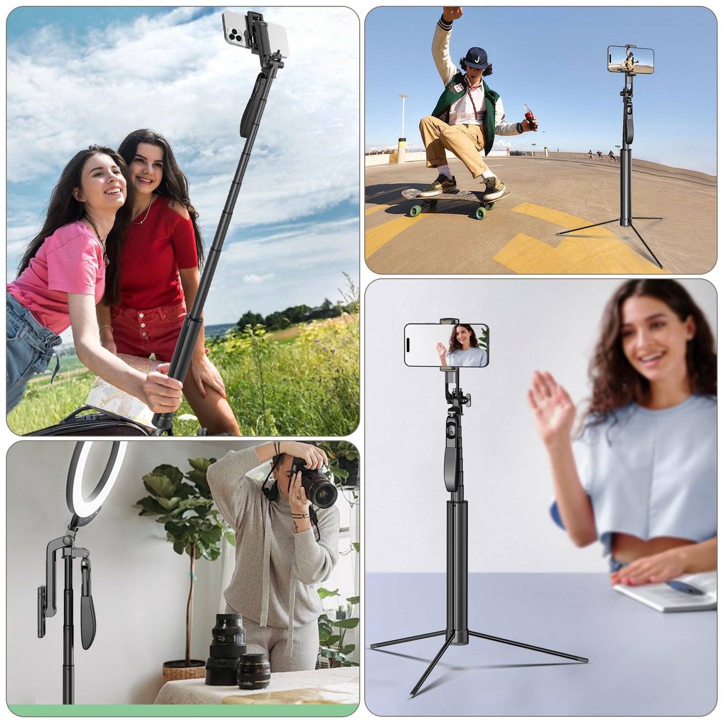 Extendable Selfie Stick Tripod with Remote Control