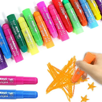 Washable Tempera Paint Sticks, 24 Colors Set