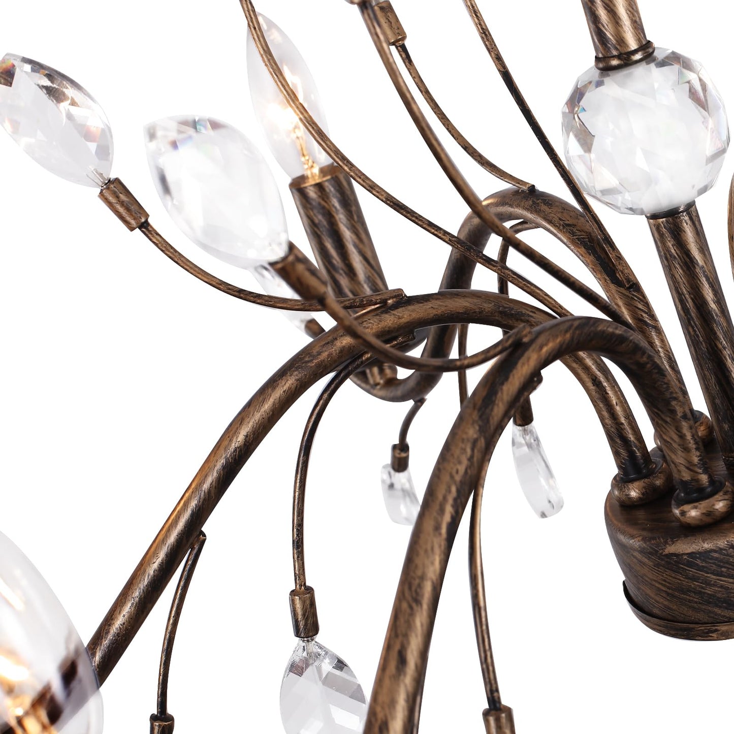 Zicbol 6-Light Vintage Crystal Chandelier Pendant