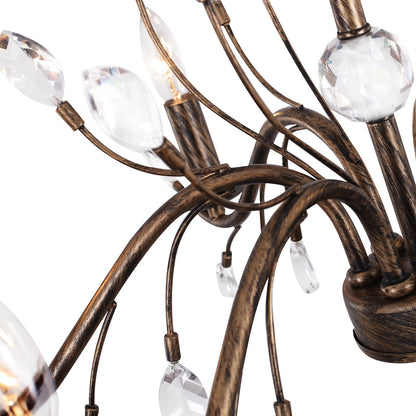 Zicbol 6-Light Vintage Crystal Chandelier Pendant