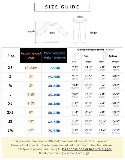 VAENAIT BABY Boys Long Sleeve Pajamas Set